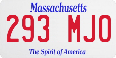 MA license plate 293MJ0