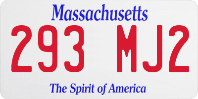 MA license plate 293MJ2