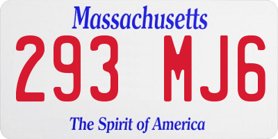 MA license plate 293MJ6