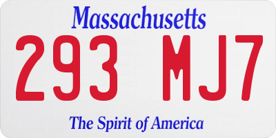 MA license plate 293MJ7
