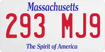 MA license plate 293MJ9
