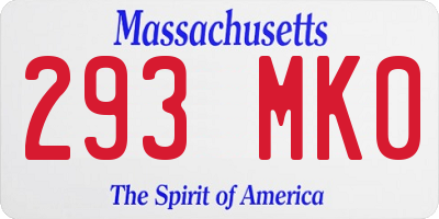 MA license plate 293MK0