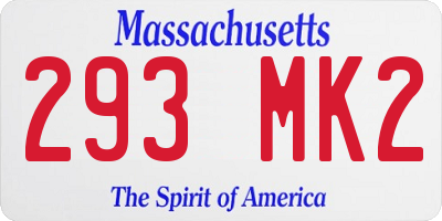 MA license plate 293MK2