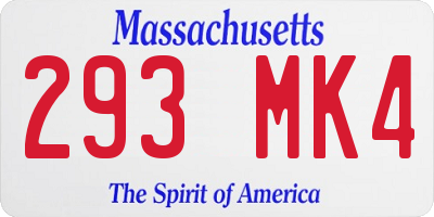 MA license plate 293MK4