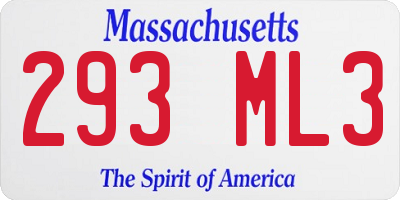 MA license plate 293ML3