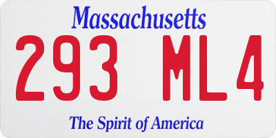MA license plate 293ML4