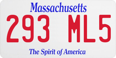 MA license plate 293ML5