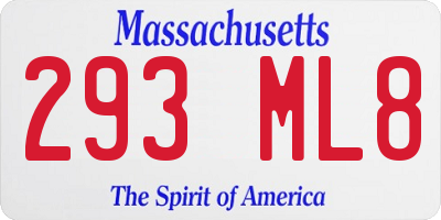 MA license plate 293ML8