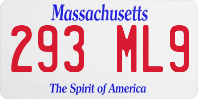 MA license plate 293ML9