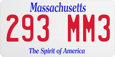 MA license plate 293MM3