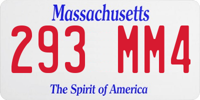 MA license plate 293MM4