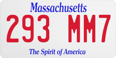 MA license plate 293MM7