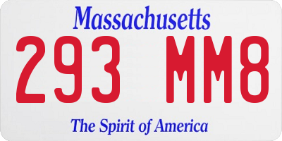 MA license plate 293MM8