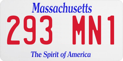 MA license plate 293MN1
