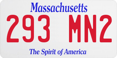 MA license plate 293MN2