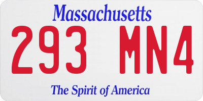MA license plate 293MN4
