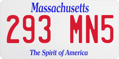 MA license plate 293MN5
