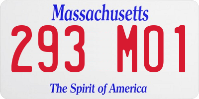 MA license plate 293MO1