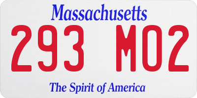 MA license plate 293MO2