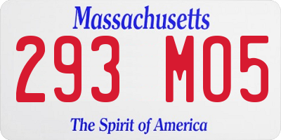 MA license plate 293MO5