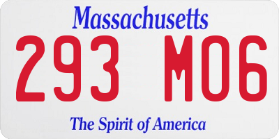 MA license plate 293MO6