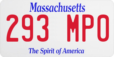 MA license plate 293MP0