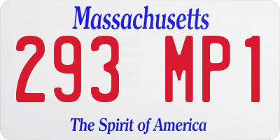 MA license plate 293MP1