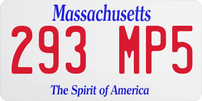 MA license plate 293MP5