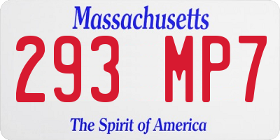 MA license plate 293MP7