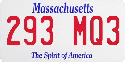 MA license plate 293MQ3