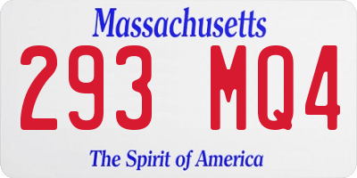 MA license plate 293MQ4