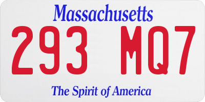 MA license plate 293MQ7