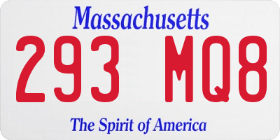 MA license plate 293MQ8