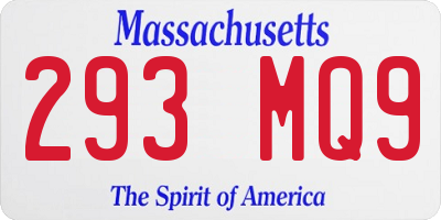 MA license plate 293MQ9
