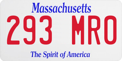 MA license plate 293MR0