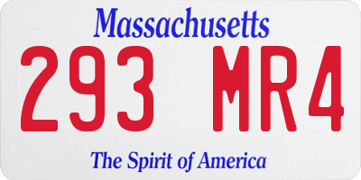 MA license plate 293MR4