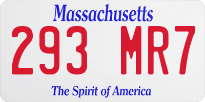 MA license plate 293MR7