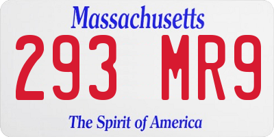 MA license plate 293MR9