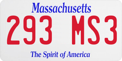MA license plate 293MS3