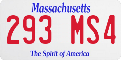 MA license plate 293MS4