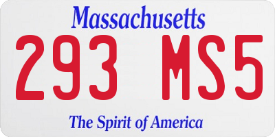 MA license plate 293MS5