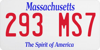 MA license plate 293MS7