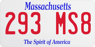 MA license plate 293MS8