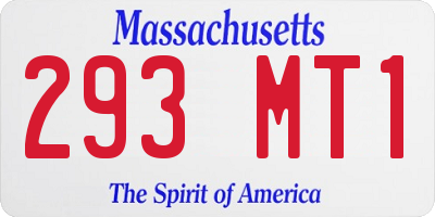MA license plate 293MT1