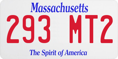 MA license plate 293MT2