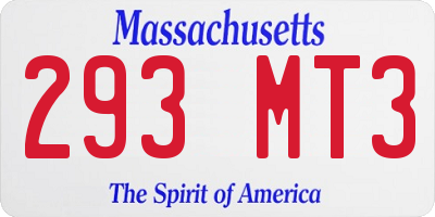 MA license plate 293MT3