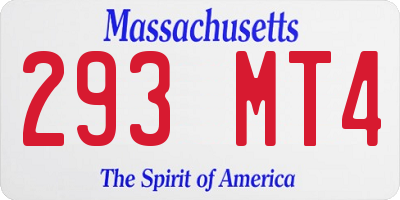 MA license plate 293MT4