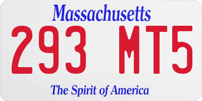 MA license plate 293MT5