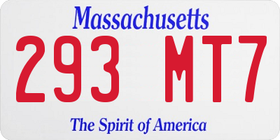 MA license plate 293MT7