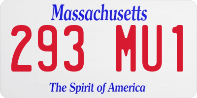 MA license plate 293MU1